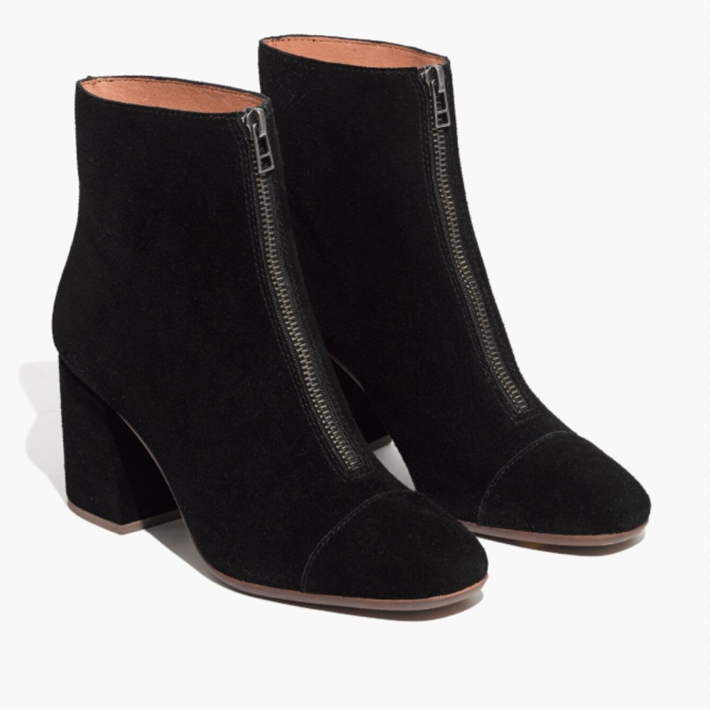 Madewell The Amalia Zip Boot in Suede Women’s 7.5 Black